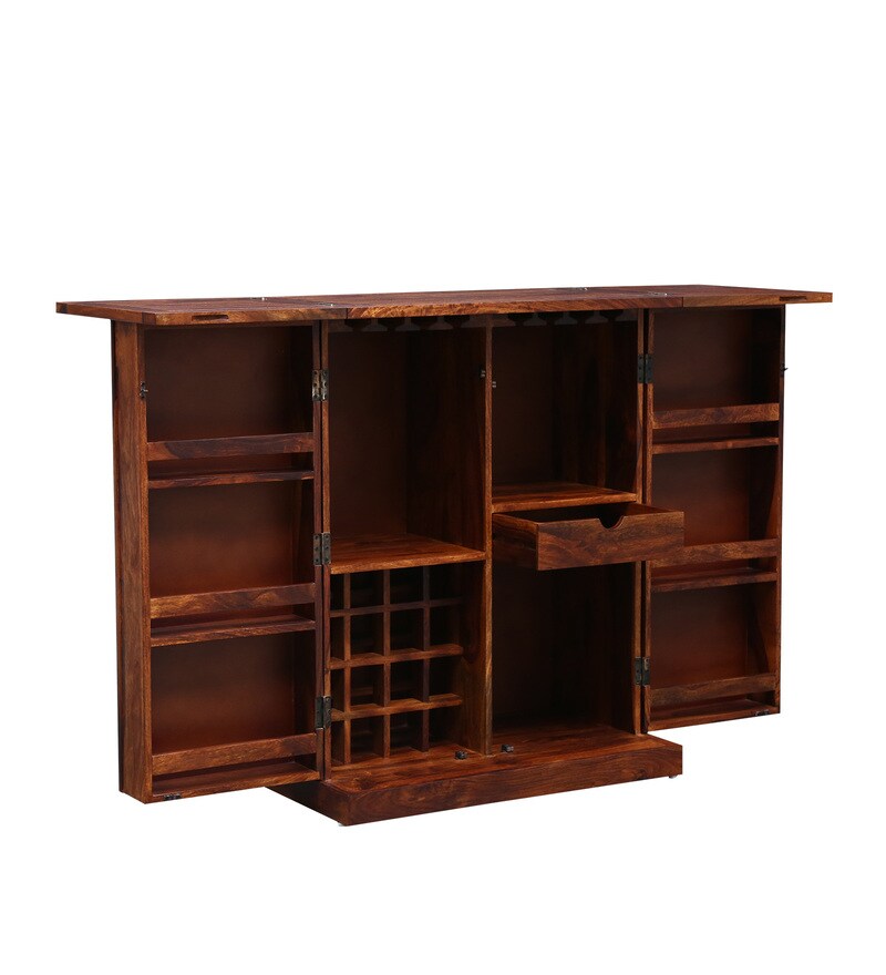 Buy Woodway Solid Wood Bar in Honey Oak Finish By Woodsworth