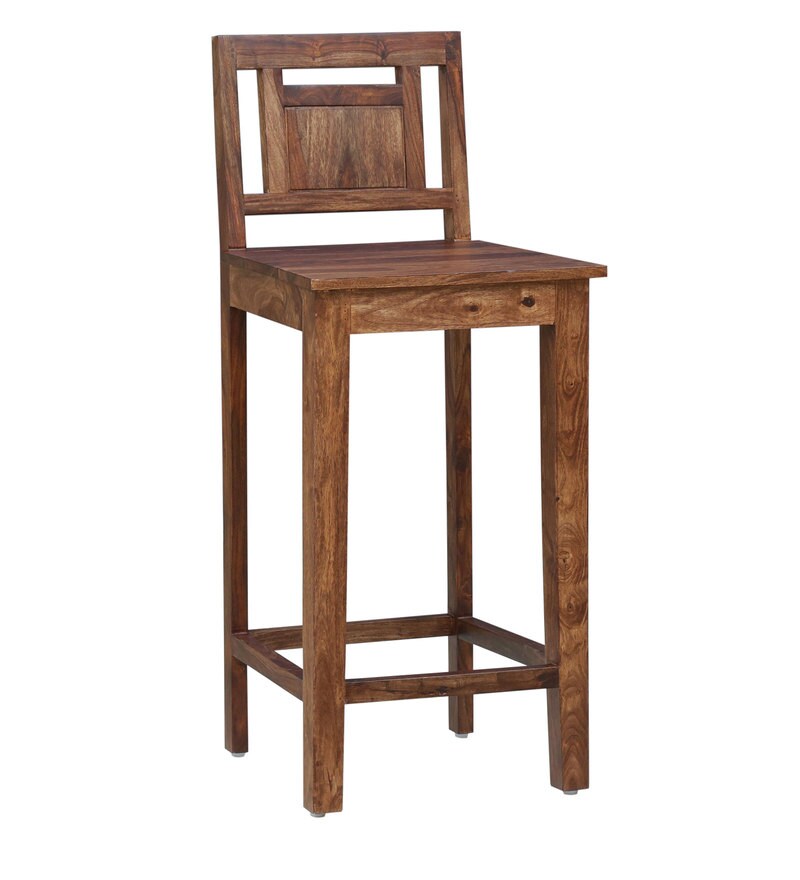 Buy Woodway Solid Wood Bar Table Set in Rustic Teak Finish By