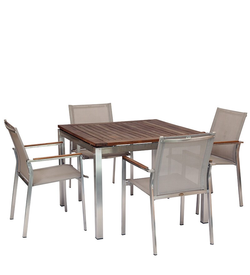 Buy Originals Stainless Steel 4 Seater Dining Set by World Bazaar ...