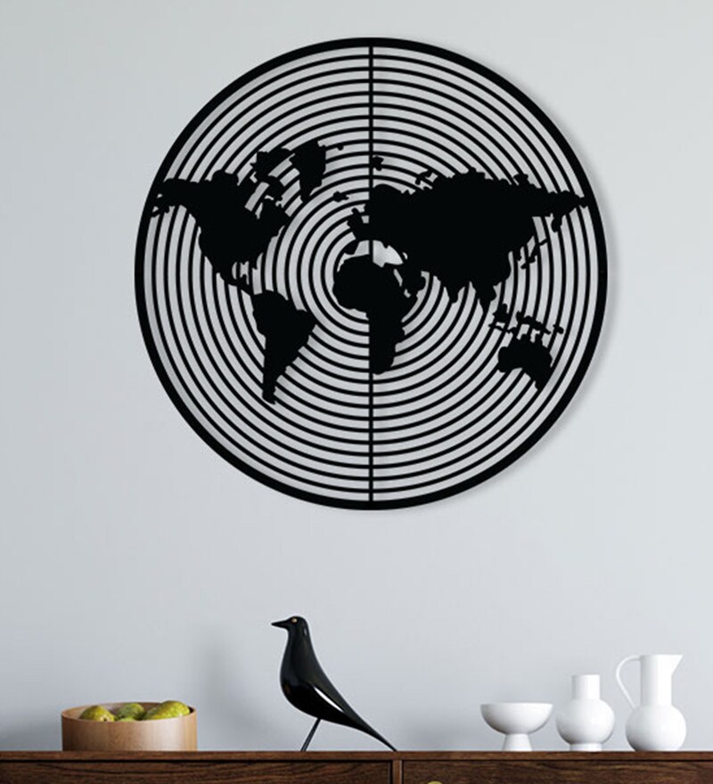 Buy World Map Metal Wall Art by The Next Decor Online Spiritual Metal