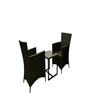 Wollongong Wicker Table And Chair Set ( With 2 Chairs ) In Brown Finish