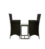 Wollongong Wicker Table And Chair Set ( With 2 Chairs ) In Brown Finish