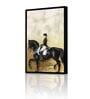 Women Riding Horse Multicolour Engineered Wood Framed Canvas Wall Painting