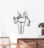 Women with Wine Line Art Metal Wall Art Decor