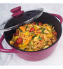 Aluminium Purple 4000 ML Casserole- Set of 3