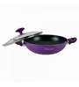 Elite Purple Wok with Lid, 9.4 Inch