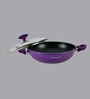 Elite Purple Wok with Lid, 9.4 Inch