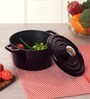 Ferro Cast-Iron Majolica Red Cooking Pot with Lid 20Cm ,Capacity 2.4L