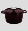 Ferro Cast-Iron Majolica Red Cooking Pot with Lid 20Cm ,Capacity 2.4L