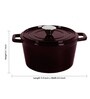 Ferro Cast-Iron Majolica Red Cooking Pot with Lid 20Cm ,Capacity 2.4L
