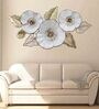 Wonderful Blooms Floral Metal Wall Art in White Colour