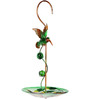 Green Hanging Bird with Glass Feeder
