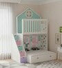 WonderSteps Bunk Bed With Staircase and Drawer Storage In Green Colour