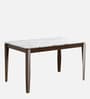 Wondertop Solid Wood 4 Seater Dining Set In Marble Finish