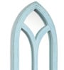 Set of 3 Hand Carved Wood Wall Mirror Light Blue, White & Yellow