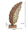 Wood And Aluminium Leaf Tabletop Showpiece
