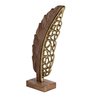 Wood And Aluminium Leaf Tabletop Showpiece