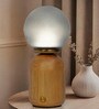 Wood Capsule Touch-Activated LED Table Lamp with Smoky Frosted Glass