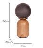 Wood Capsule Touch-Activated LED Table Lamp with Smoky Frosted Glass