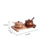 Wood Fusion 60Ml Sheesham Wood 2 Pcs Condiment Jar with Spoon & Tray