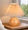 Wood Grain Pattern Metal Small Table Lamp, Desk Light