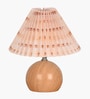 Wood Grain Pattern Metal Small Table Lamp, Desk Light