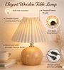 Wood Grain Pattern Metal Small Table Lamp, Desk Light