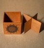 Brown Birch Wood Spoon Stand with Mandala Art