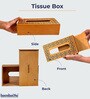 Brown Birch Wood Light Tissue Box with Mandala Art