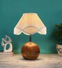 Wood Off-White Table Lamp