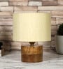 Wood Off-White Table Lamp