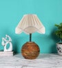Wood Off-White Table Lamp