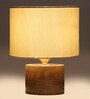 Wood Off-White Table Lamp