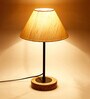 Wood Off-White Table Lamp