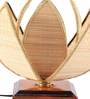 Wood Rose Natural Bamboo Shade Table Lamp with Brown Base