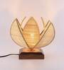 Wood Rose Natural Bamboo Shade Table Lamp with Brown Base