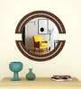 Round Wooden Wall Mirror