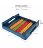 Wood Serving Tray, Wooden Tray  (Blue, Size Small 8X8 Inch)