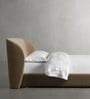 Woodbrick Boucle Queen Sized Bed With Hydraulic Storage in Beige Colour