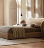 Woodbrick Boucle Queen Sized Bed With Hydraulic Storage in Beige Colour