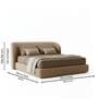 Woodbrick Suede Queen Sized Bed With Hydraulic Storage in Beige Colour