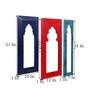 Wooden (Set Of 3) Carved Jharokha In Blue Colour