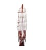 Wooden 12 inches Red with Rails Sailing Ship Showpiece