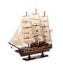 Wooden 17 inches Maroon and Golden with Curated Deck Sailing Ship Showpiece