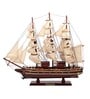 Wooden 17 inches Maroon and Golden with Curated Deck Sailing Ship Showpiece