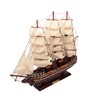 Wooden 17 inches Maroon and Golden with Curated Deck Sailing Ship Showpiece