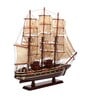 Wooden 17 inches Maroon and Golden with Curated Deck Sailing Ship Showpiece