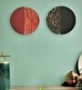 Wooden 3D Handmade Round Wall Art Set Of 2 With Textured Effect