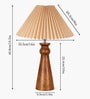 Wooden Baluster Table Lamp with Pleated Shade for Bedroom and Desk lamp