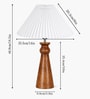 Wooden Baluster Table Lamp with Pleated Shade for Bedroom and Desk lamp